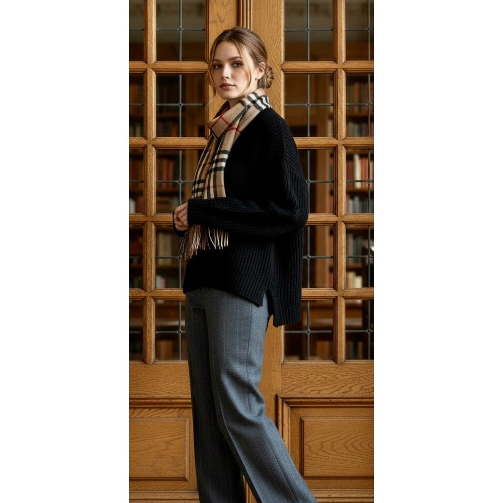 Rena Lange Pinstripe‎ Trousers Wide Leg High Rise Quiet Luxury Pants Size 10